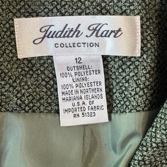 Vintage Judith Hart Blazer Womens 12 Green Paisley Embroidered Tweed 90s Jacket - Picture 14 of 16